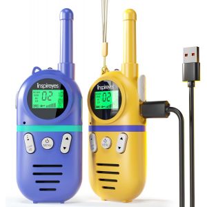 Talkie Walkie Enfants Rechargeable, 48 Heures de Temps de Travail, Longue Port&eacute;e de 3 Kilom&egrave;tres, Cadeaux d'anniversaire pour Gar&ccedil;ons Filles, Jouets de Plein air pour Enfants de 3 &agrave; 12 Ans - Neuf