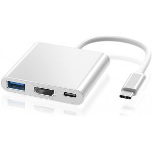 KALANKA-Adaptateur Type C Hub vers HDMI 4K Convertisseur avec USB 3.0 et Port de Charge C USB Compatible avec MacBook Pro, Google Chromebook, HP, Samsung S8/S9+ - Neuf