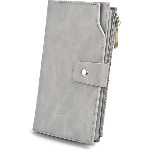 Femme Portefeuille Blocage Rfid En Pu Cuir Avec Bracelet Grande Capacité(21 Emplacements De Cartes) Poche Intérieure Convient Aux Portables 5.5 - Neuf