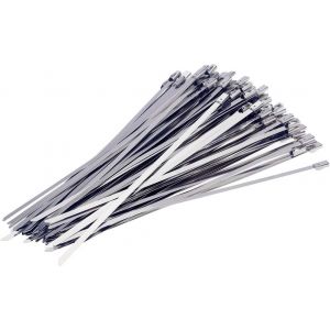 100pcs 400 mm x 4,6 mm de Haute Qualité en Acier Inoxydable Attaches de Câble Métallique de l'Acier Inoxydable collier de Serrage 400mm Métal Bandage en Acier Pince à Pansement Bandage Liens - Neuf