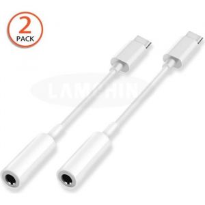 2PC Câble Adaptateur Jack USB C, Type C vers Jack 3.5mm Aux Audio Adaptateur de Prise Casque Câble de Charge pour Huawei - Neuf