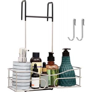 Etagere De Douche A Suspendre En Acier Inoxydable-Etagere Douche A Suspendre Antirouille Avec 2 Crochets-Sans Perçage-Organisateur Douche Pour Shampoing,Rasoirs & Plus - Neuf