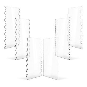 6 pièces acrylique gâteau grattoir décoration contour peigne gâteau bord lisse outil pâtisserie cuisine cuisson (haoyi-YUHAO - Neuf