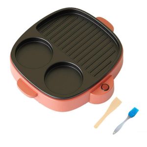 Po&ecirc;le &Agrave; Omelette &Eacute;lectrique 3 En 1, Po&ecirc;le &Agrave; Barbecue, Cuisini&egrave;re &Eacute;lectrique Multifonction, Antiadh&eacute;sive, Cuiseur Vapeur - Neuf
