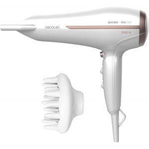 S&egrave;che Cheveux Bamba Ionicare 5200 Aura. Technologie Ionique R&eacute;elle Avec Un Grand D&eacute;bit D'air, Fonction D'air Froid, Buse De Pr&eacute;cision, 2300w (1,8 M&egrave;tres De Fil, Blanc) - Neuf
