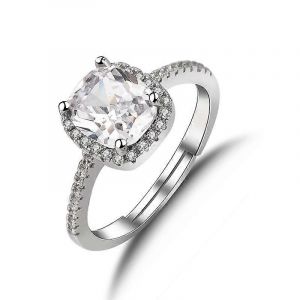 Dww-Bague De Fianaille Alliance Femme, Coussin Zircone Cubique En Argent - Neuf