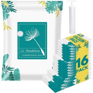 SJZG-Sac Sous Vide Vetement Aspirateur 16 Pi&egrave;ces, Sac Rangement Sous Vide Avec Pompe Manuelle, 6S 60X40Cm/6M 70X50Cm/2L 80X60Cm/2Xl 100X80Cm Housses De Rangement Sous Vide Pour V&ecirc;tements, Couettes - Neuf