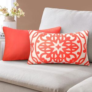 Eryi-Lot De 2 Housses De Coussin Pêche Corail Housse De Coussin En Super Doux Taie D'oreiller Mandala Modèle Housse Coussin Décoratif Housses De Coussins Pour Salon Chambre Lit Chaises Jardin 30x50cm - Neuf