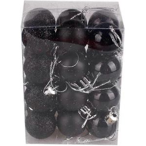 24 Pcs Arbre de Noël Ornement Boules 30mm Boule De Noël Ornement Pendentif Noël Suspendu Maison Ornement Boules Pour Noël Arbre Vacances Fête De Mariage Wr - Neuf