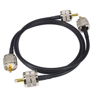 50cm/1.64ft Antenne CB Câble PL259 SO239 Mâle vers UHF Mâle Câble Coaxial 50 ohm Faible Perte RG58 pour Antenne radio CB, radio amateur, compteur SWR, radio HF(2 Pack) - Neuf