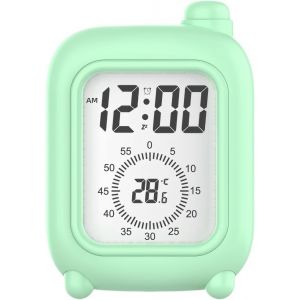 Yhfitn Horloge Minuterie Visuelle, Réveil Numérique Avec Température Et Compte À Rebours, Cadeau Créatif Pour Enfants, Idéal Pour Salle De Sport, Salles D'étude, Bureau Et Cuisine (Vert) - Neuf