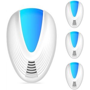 KALANKA-4 PCS Répulsif Ultrason Anti-Moustiques et Insectes,Répulsif à Rats à ultrasons Portable pour Maison/Chambre,Couverture 120m²,Silencieux -Anti Souris, Rats, Moustiques & Araignées etc - Neuf