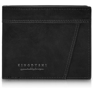 TRAHOO-Portefeuille pour Homme, Portefeuille Pliable pour Homme de Grande capacit&eacute; avec Fente pour Carte d'identit&eacute; Fen&ecirc;tre pour Carte de cr&eacute;dit Portefeuille Pliable en Cuir - Neuf