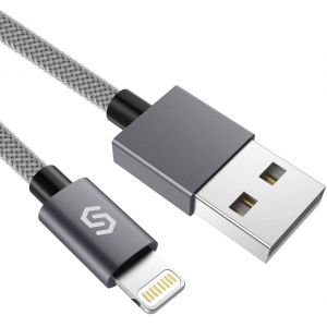 Cable Chargeur Iphone Cable Lightning Certifie Apple Mfi Cable Iphone 2m Charge Rapide Cable Usb Nylon Tresse Pour Iphone Xs Max Xr Xs X 8 7 6 6s Plus Se 5s 5c 5 Ipad Ipod Gris - Neuf