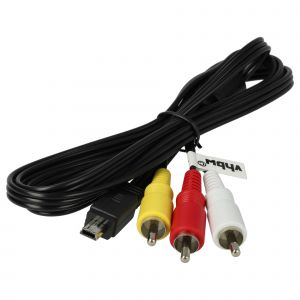 vhbw Adaptateur en composite audio-video compatible avec Canon PowerShot SX710 HS, SX610 HS, SX60 HS appareil photo - C&acirc;ble AV stereo - Neuf