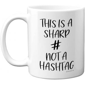 Eryi-Tasse À Café En Céramique Pour Professeur De Musique ¿ This Is A Sharp Not A Hashtag ¿ Cadeau De Musique Pour Musiciens, Cadeau Pour Professeur De Piano, Cadeau Pour Professeur De Guitare, Cadea - Neuf