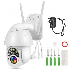 Camera d'exterieur etanche a LED avec interphone panoramique/inclinaison, vision nocturne, 100-240 V, 2,5 pouces, 1080p, haute definition - Neuf