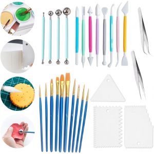 KAL-Pièces Outils De Modelage Pour Pâtisserie, Outils Sculpture Argile, Outils De Modelage Fondant, Outils De Modelage De Pâtisserie, Outils De Fondant Pour Biscuit Boulangerie Sculpture Polymer C - Neuf