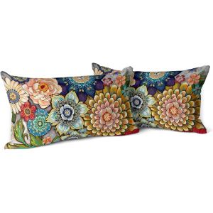 Eryi-Housse De Coussin 30x50cm Boho Ethnique Taie D'oreiller Lot De 2 Moderne Housses Coussins Mandala Motif Floral Taie Oreiller Boheme Décoratif Pour Chambre Fleur 1 - Neuf