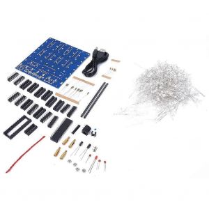 8x8x8 Led Kits De Bricolage &Eacute;lectronique Lampe Blanche Avec Lumi&egrave;re Bleue Ensemble De Led De Bricolage 3d (573 + 2803 + 5a60s2) - Neuf