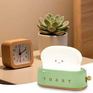 Veilleuse B&eacute;b&eacute;, Toast Led Veilleuse Enfant Rechargeable, Lampe De Chevet Enfant Luminosit&eacute; Et R&eacute;glables Avec Fonction Minuterie Cadeau Anniversaire De Noel Pour Garcon, Bebe Et Fille - Vert - Neuf