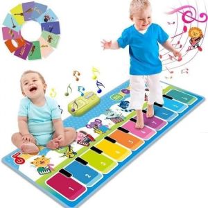 Tapis Piano Musical Haopyou - Plus De 90 Sonorit&eacute;s - Jouet Musical Pour B&eacute;b&eacute;s Et Enfants - Bleu - Neuf