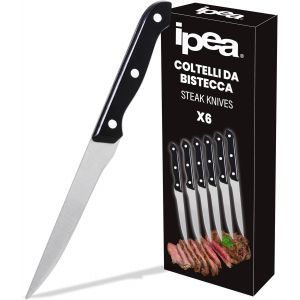 Kalanka-Couteaux De Table &Agrave; Steak - Lot De 6 - Couteau Tranchant Avec Lame Lisse En Acier Inoxydable Pour Couper La Viande Et Les Aliments Pour Le D&eacute;jeuner Et Le D&icirc;ner - Couteaux Pour Maison Et Cuisi - Neuf
