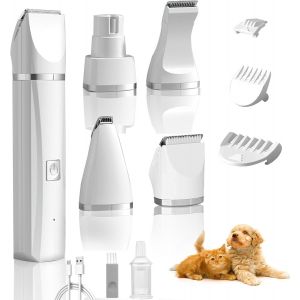 Tondeuse Pour Chien 4 En 1 Silencieuse Étanche Ipx7, Tondeuse Électrique Pour Les Pattes, Chats, Yeux, Oreilles, Visage - Neuf