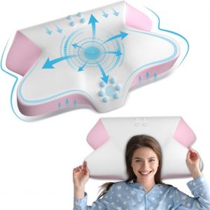 Oreiller Ergonomique Avec Housse En Soie Glacée,Oreiller Cervical Douleur-Mousse À Mémoire,Hauteurs Ajustables,Pour Dormeurs Côté,Dos,Ventre - Neuf