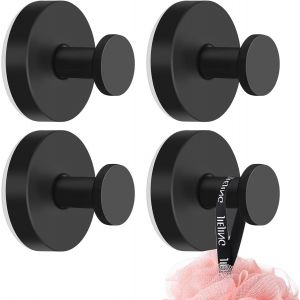 4 Pièces Crochet Ventouse, Noir Crochets À Ventouse Sous Vide Puissante Crochet, Pas De Perçage Acier Inoxydable Porte Serviette, Crochets Pour Cuisine, Salle De Bains[POU8806052] - Neuf