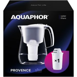 Provence Filtre À Eau De Qualité Supérieure Avec 1 Cartouche Filtrante A5 Mg Aspect Verre Anticalcaire, Chlore Et Enrichit L'Eau Avec Du Magnésium 4,2 L - Neuf