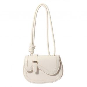Femmes Sac &agrave; main Selle Messenger Sac Mode Simple Tous Assorti Couleur Unie PU Cuir Blanc Taille Libre - Neuf