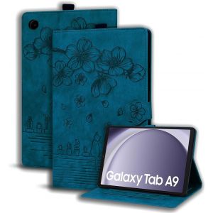 Eryi-Coque Pour Samsung Galaxy Tab A9 8.7 Pouces 2023 Sm-X110/X115 Pu Cuir Cover Tablette Housse De Protection Porte-Crayons Portefeuille Tablet Étui Samsung Tab A9 8.7" 2023 Bleu Royal - Neuf