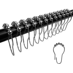Anneaux de crochet de rideau de douche TIAN,anneaux de rideau de douche en métal antirouille pour tringles de douche de salle de bain Curtai - Neuf