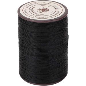 ChenQuanSarl-Cordon De Cire À Coudre En Cuir, Fil Ciré Réparation De Chaussures, L'Artisanat De Reliure, Bricolage, Ficelle Plate, Projets Couture En Polyester, Enduit De Bracelets(Noir) - Neuf