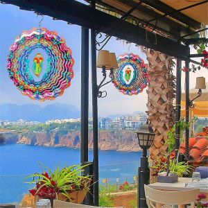 Moulin &agrave; vent d'ext&eacute;rieur 30 cm,d&eacute;coration de jardin,tortue de mer - Neuf