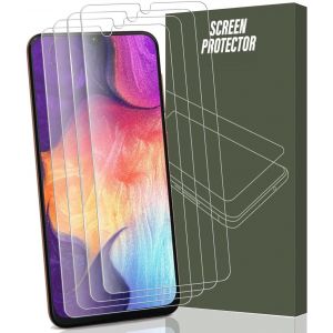 4 Pi&egrave;ces Verre Tremp&eacute; Pour Samsung Galaxy A50 Protection D'&eacute;cran, Duret&eacute; 9h Glass Anti Rayures - Hd Ultra Transparent, Film Verre Protection Samsung Galaxy A50 - Neuf