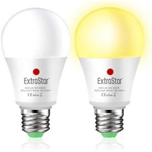 Ampoule Led Crepusculaire, Ampoules Led E27 Avec Capteur Crépusculaire Pour Extérieur Auto On/Off Ampoule, Non Détecteur De Mouvement, 9w Blanc Chaud 3000k, Lot De 2 - Neuf