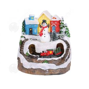 INN Ornements 12x12x13cm bo&icirc;te &agrave; musique maison de bonhomme de neige de no&euml;l cadeaux de no&euml;l exquis pour les enfants avec emballage - Neuf