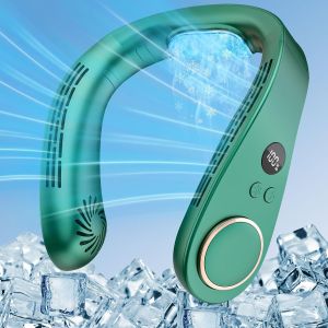 Ventilateur De Cou Air Cooler,5500Mah Ventilateur Cou Rechargeable Avec Batterie,Ventilateur Portable Cou Sans Pale,Tour De Cou Ventilateur Rafraichisseur D'Air Pour Bureau Extérie[VEN750180] - Neuf