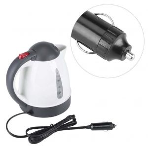 Voyage Bouilloire Électrique, 1000ml 12V Portable en Acier Inoxydable de Voiture Bouilloire Électrique étanche en Caoutchouc de Chauffage de Voiture Tasse d'Eau Chaude - Neuf