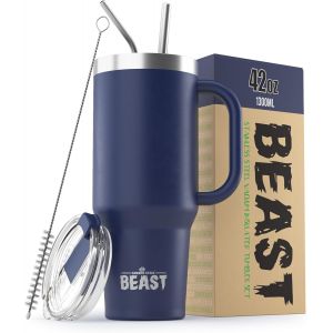 Tianyi-Beast Gobelet Isotherme À Double Paroi En Acier Inoxydable Pour Café, Glace - 1,2 L - Bleu Roi - Neuf