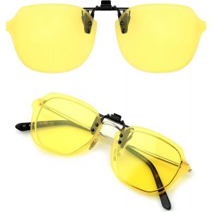 Clip Lunettes Conduite De Nuit Polarisées, Anti-Eblouissement Et Ultra Léger, Surlunettes Verres Jaunes, Homme, Femme, Certifié Ce - Neuf