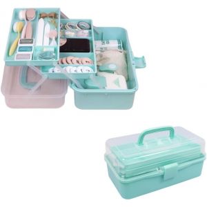 Bo&icirc;te &Agrave; Outils En Plastique|Bo&icirc;tes De Rangement En Plastique Avec Compartiments|Organisateur De M&eacute;dicaments Et Outils|Dimensions Approximatives 32 X 13,5 X 18,5 Cm-Couleur - Neuf