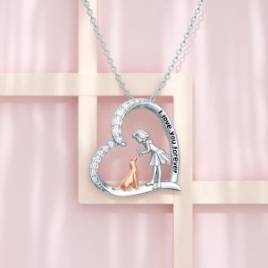 Collier En Argent Sterling Avec Pendentif En Forme De Chien Pour Fille - Cadeau D'anniversaire Pour Femme,Argent Sterling,Zircon - Neuf