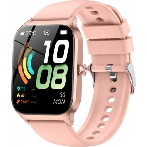 Montre Connect&eacute;e Homme Femme,1.85"" Hd Smartwatch Avec Appels Bluetooth,115+ Sportifs Modes Montre, Ip68 &Eacute;tanche, Moniteur Sommeil, Fr&eacute;quence Cardiaque,Podometre Pour Android Ios Pink - Neuf