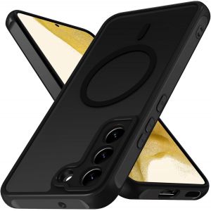 ELVORIX-iVoler Coque Magn&eacute;tique pour Samsung Galaxy S22+ 5G / S22 Plus 5G, Compatible avec MagSafe, Translucide Mat Arri&egrave;re &Eacute;tui de Protection en Silicone Liquide Antichoc Anti-Rayures Dos Bumper Hou - Neuf