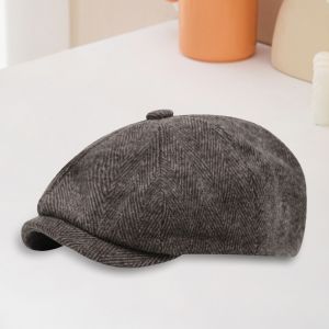 Chapeau De Gavroche Pour Hommes, Béret Rétro, Casquette Octogonale, Style Anglais, Casquette De Rue, Couvre-Chef Pour Temps Chaud Et Froid, Chapeau De Peintre Pour Randonnée, Voyage, Shopping, Printemps Automne-Café - Neuf