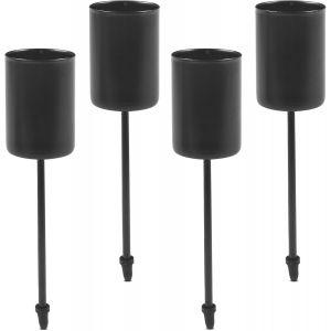 KALANKA-4 pcs Porte Bougie Decoration Noël,Bougeoir pour Bougies de l'Avent,Chandelier Bougeoir Noir,Bougeoirs Noirs comme décoration pour Noël,pour,fêtes,Mariages,décorations de Noël - Neuf