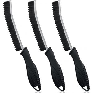 Crevice Lot de 3 brosses de nettoà poils durs pour salle de bain,cuisine,salle de bain,carrelage,rainure,fenêtre (3 x noir) - Neuf
